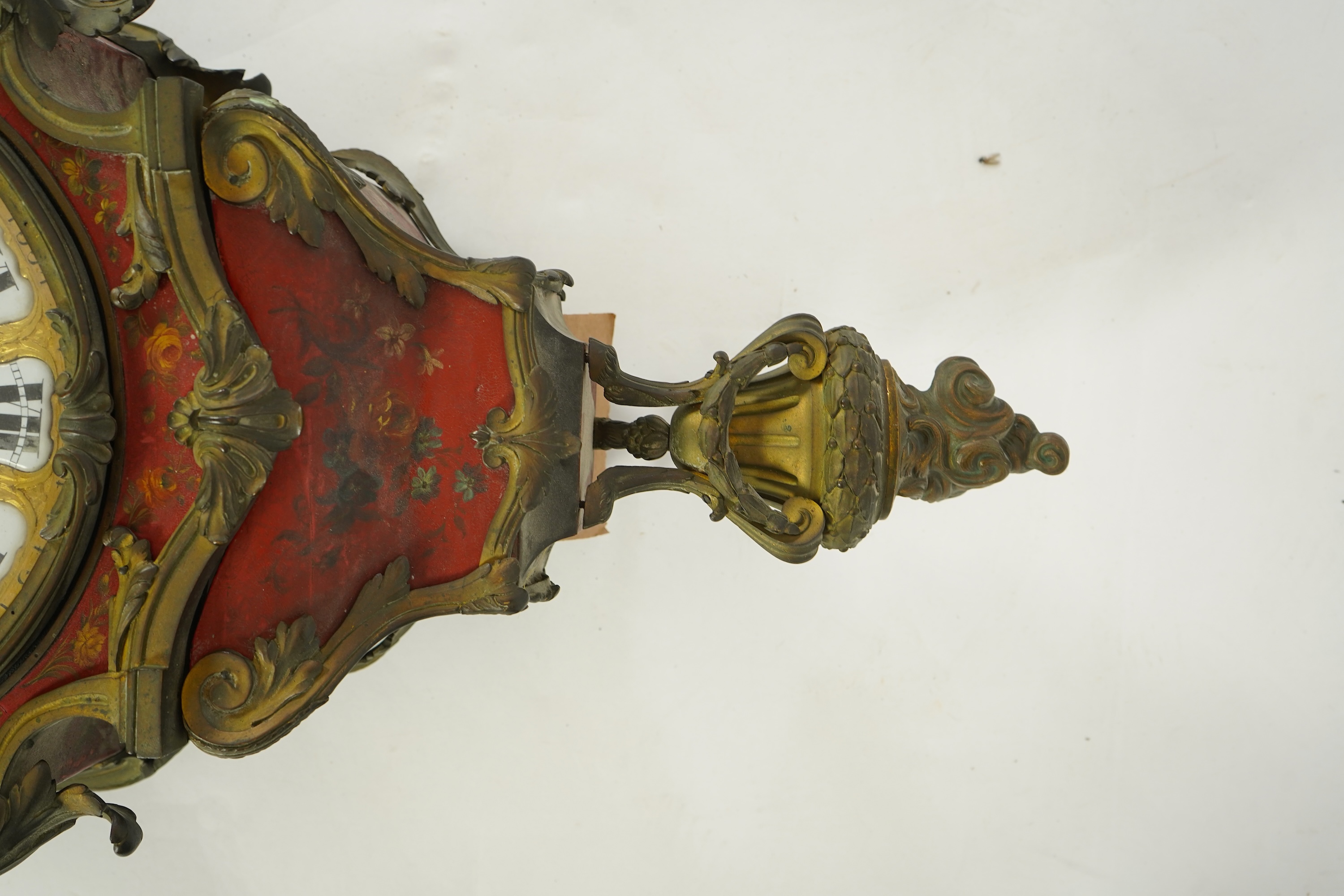 A Louis XV Vernis Martin moonphase bracket clock